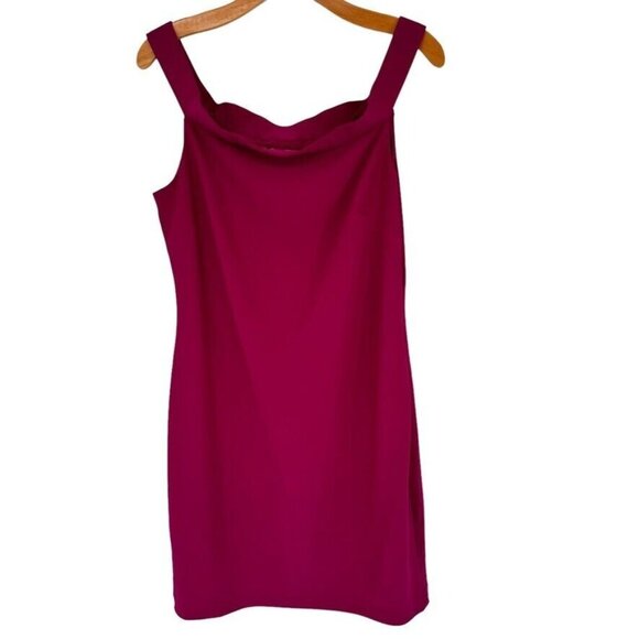Belle Badgley Mischka Dress raspberry pink sleeveless off the shoulders size 12 - Picture 1 of 13